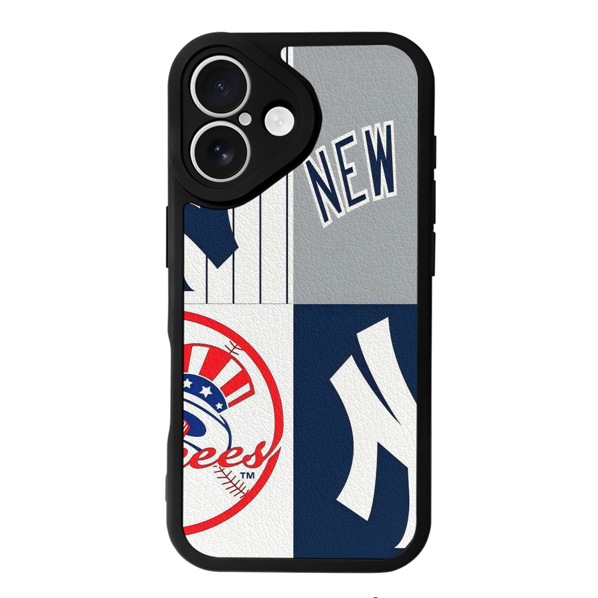 New York Yankees 238 IPhone 16 Silicone Leather Case – UV Print, Lambskin Texture – Perfect Fit, Wireless Charging Compatible, Scratch Resistant, Precise Cutouts – Stylish Protection For IPhone 16